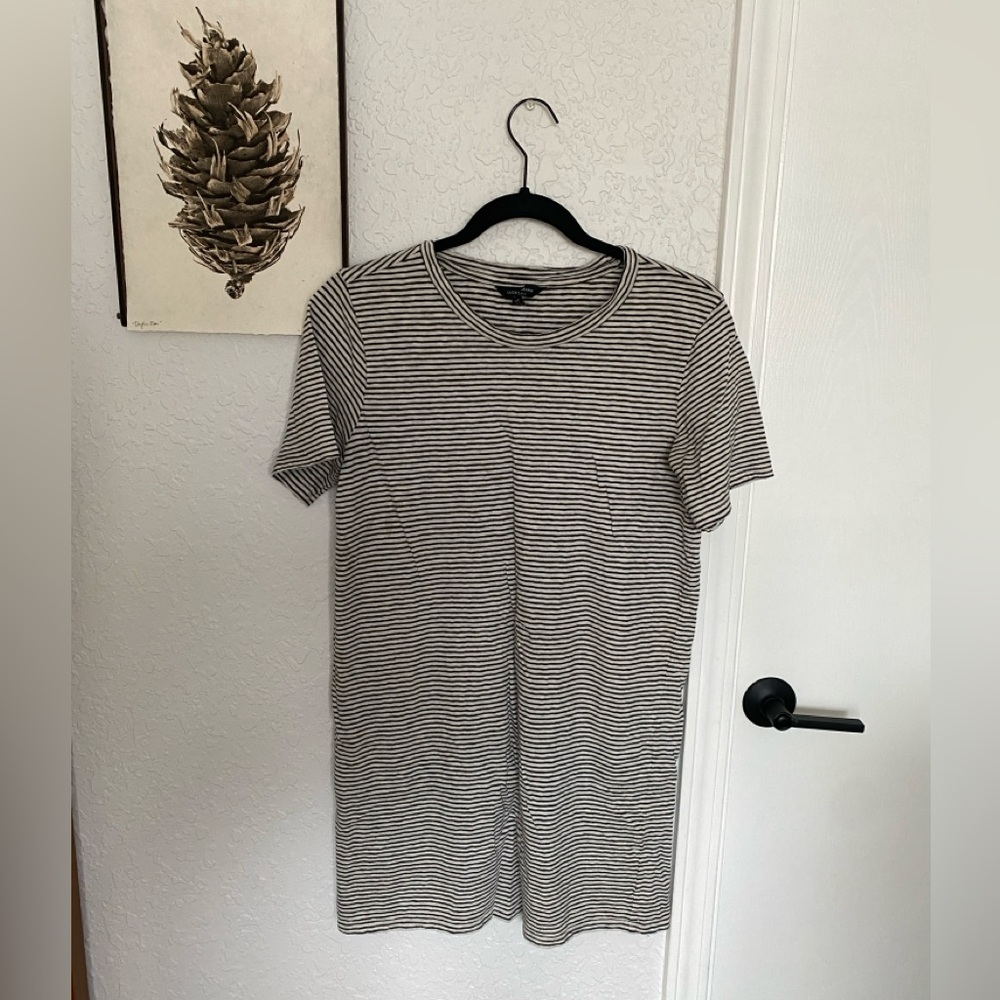 Lucky Brand Black and White Striped Tee Dress